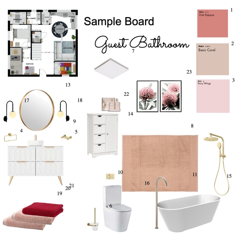 Bathroom Sample Board Mood Board by aninhavl on Style Sourcebook