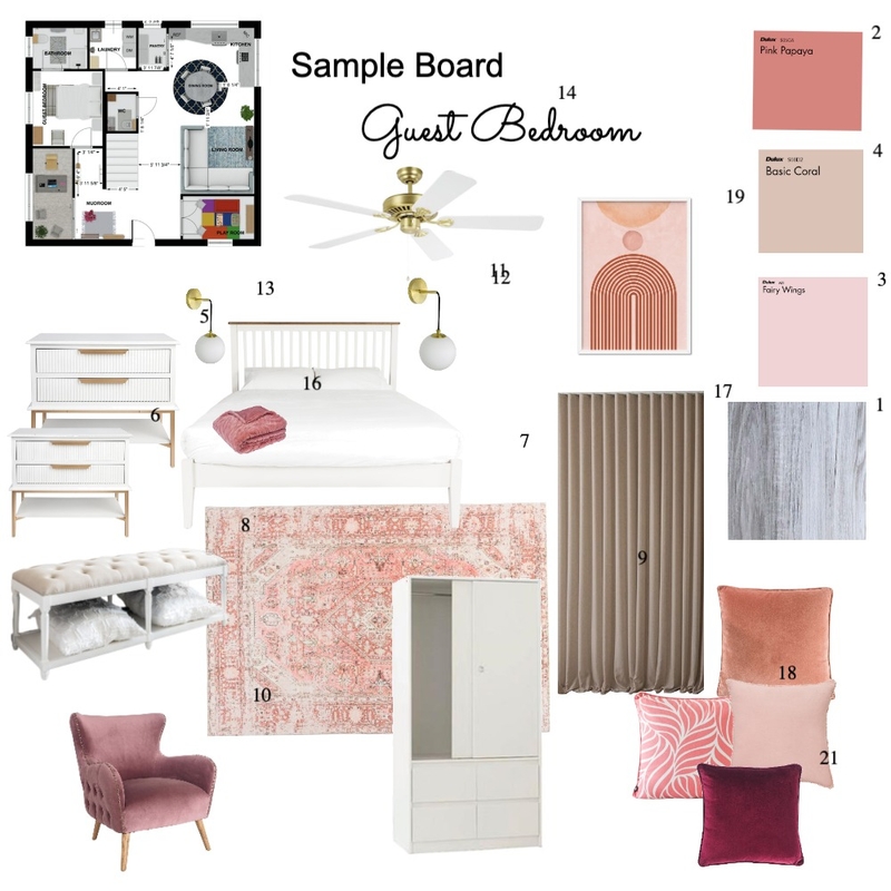 Sample Board Guest Bedroom Mood Board by aninhavl on Style Sourcebook