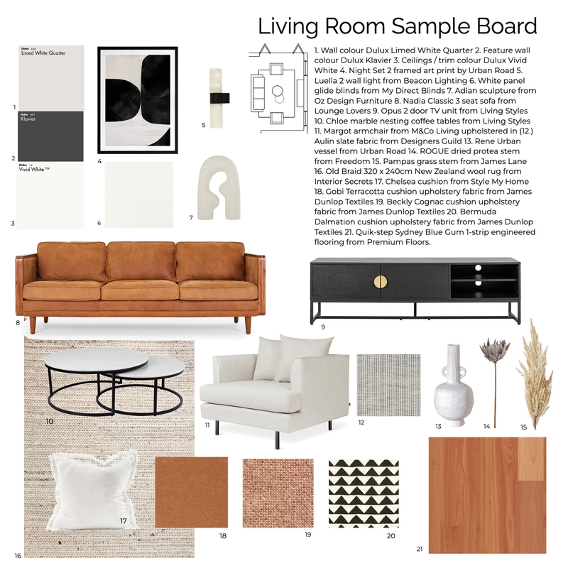 Living Room Sample Board Mood Board by KS Creative on Style Sourcebook