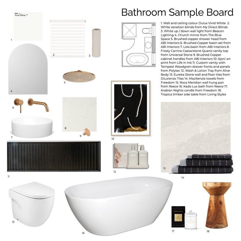 Bathroom Sample Board Mood Board by KS Creative on Style Sourcebook
