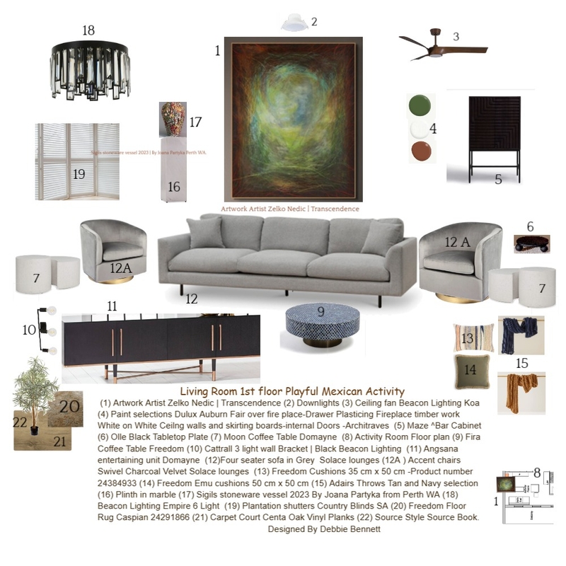 Living Room Playful Mexican Living Mood Board by Refined By Design Pty Ltd on Style Sourcebook