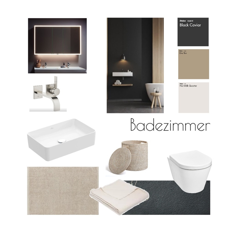 Badezimmer schwarz beige Mood Board by RiederBeatrice on Style Sourcebook