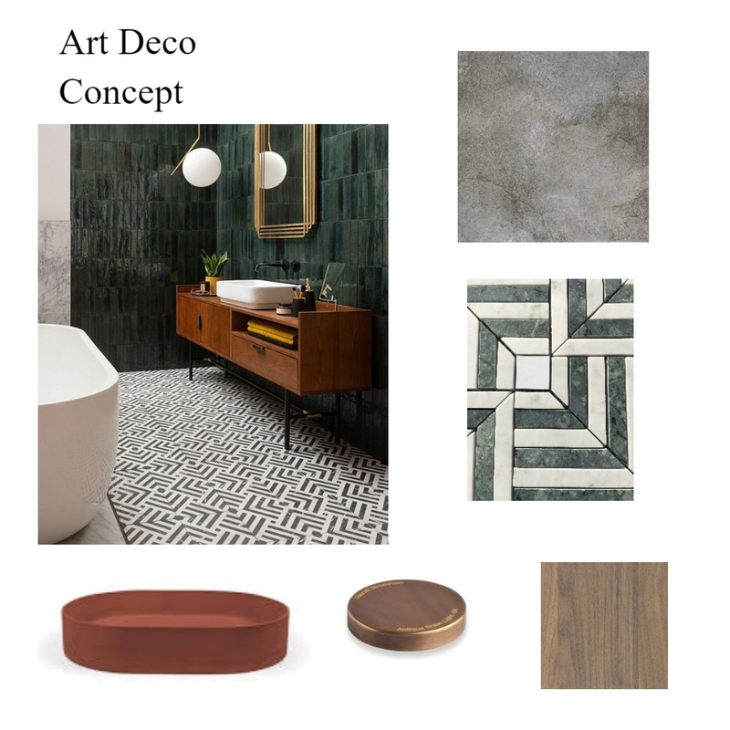 Art Deco Concept Showrrom Mood Board by Melanie Finch Interiors on Style Sourcebook