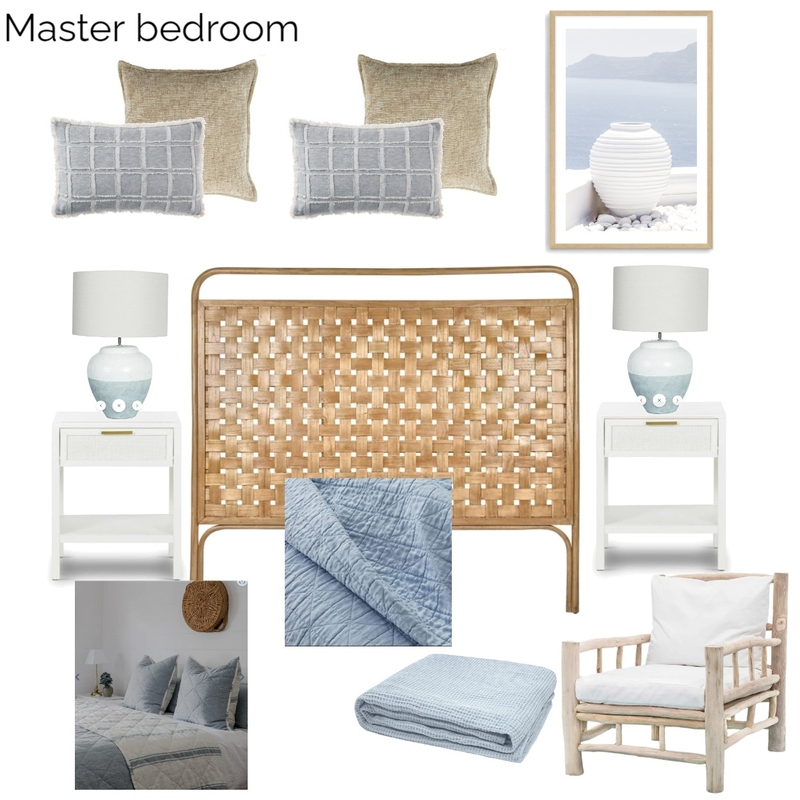 Master bedroom, blue linen Mood Board by LaraMcc on Style Sourcebook