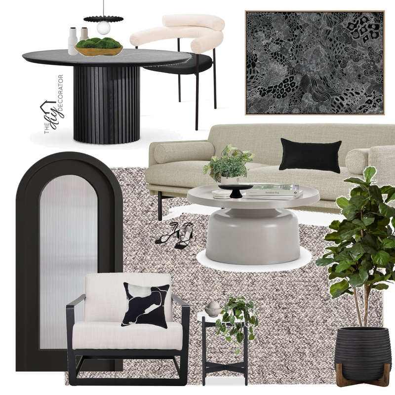 Monochrome living Mood Board by Thediydecorator on Style Sourcebook