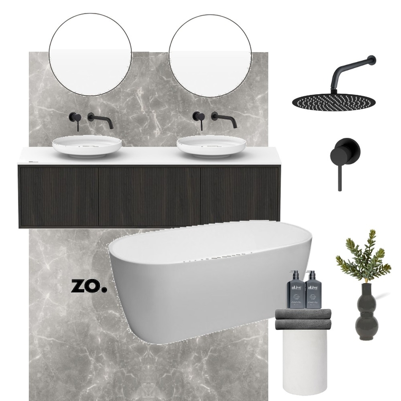 Monochrome Bathroom Renovation Mood Board Mood Board by Zo Building on Style Sourcebook