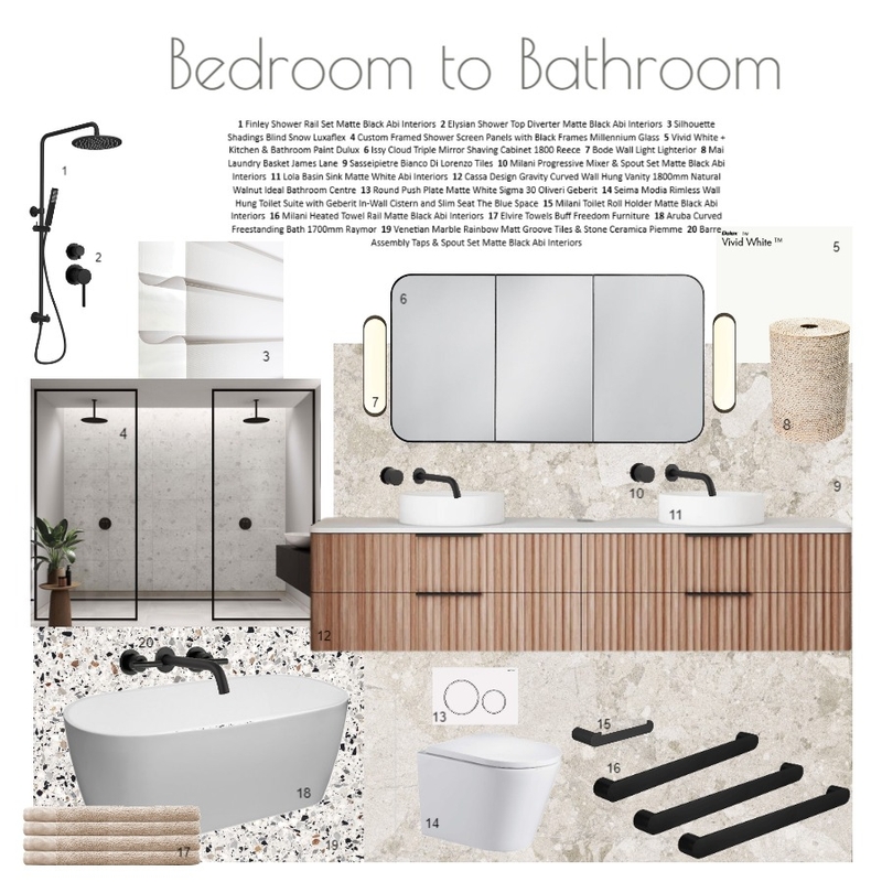 Bedroom to Bathroom Mood Board by Rachel Brine on Style Sourcebook