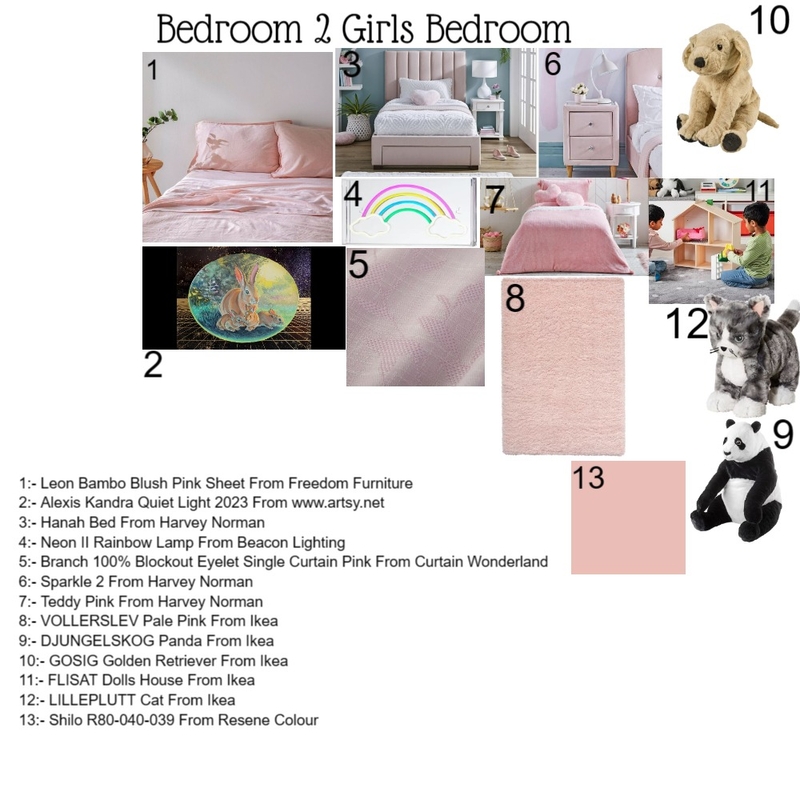 Bedroom 2 Girls Bedroom Mood Board by Kristyleereid124 on Style Sourcebook
