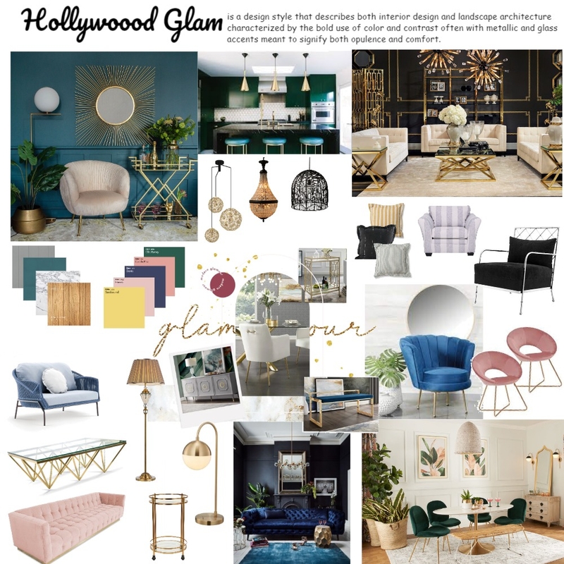 HOLLYWOOD GLAM MOOD BOARD Mood Board by SRIRAMD on Style Sourcebook