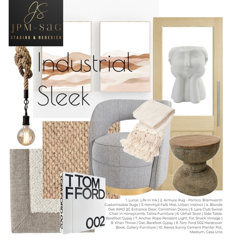 Industrial Sleek Mood Board by JPM+SAG Staging and Redesign on Style Sourcebook