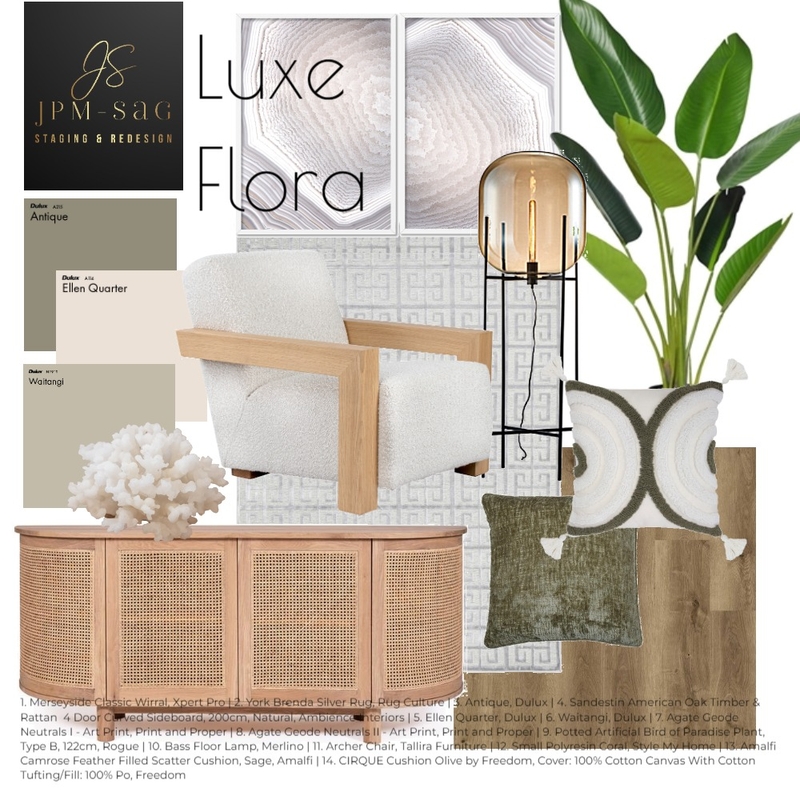 Luxe Flora Mood Board by JPM+SAG Staging and Redesign on Style Sourcebook