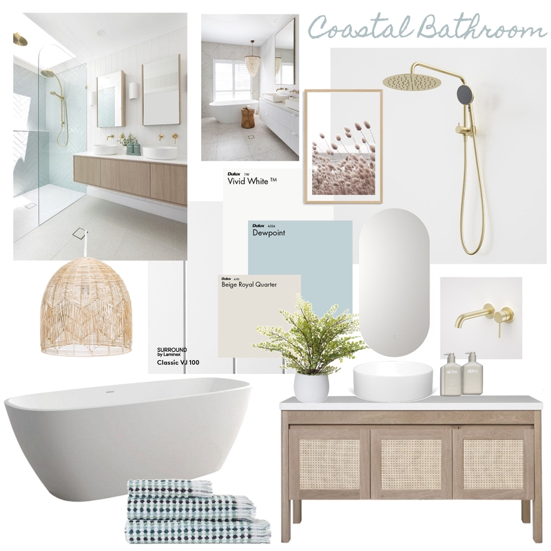 Coastal Bathroom Mood Board by Bridgeport Design Studio on Style Sourcebook