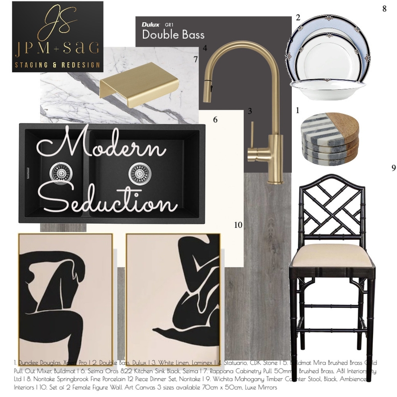Modern Seduction Mood Board by JPM+SAG Staging and Redesign on Style Sourcebook