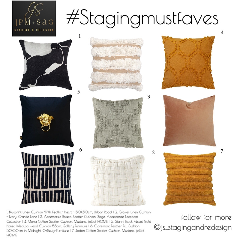 Staging must faves : Accent Pillows Mood Board by JPM+SAG Staging and Redesign on Style Sourcebook