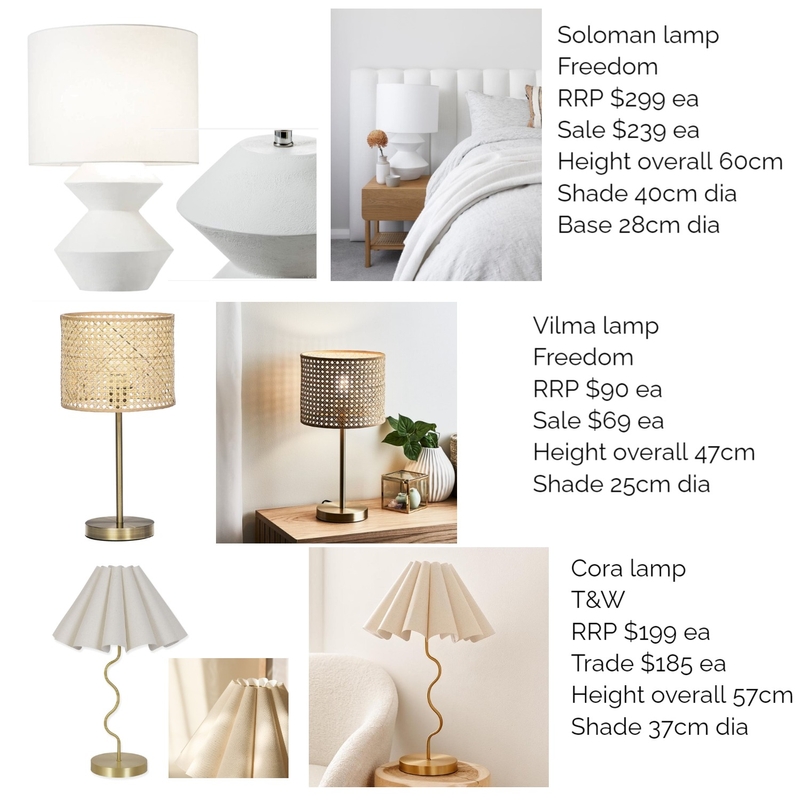 Louisa lamp options Mood Board by Harper & Wilde on Style Sourcebook