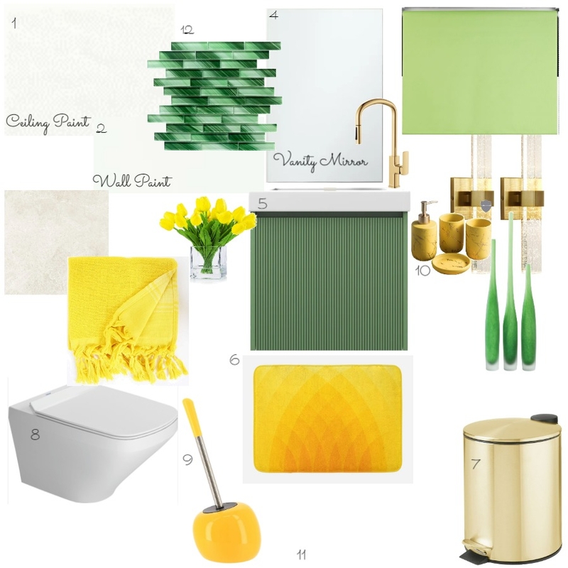 Bathroom Analogous Sample Board Mood Board by Michela on Style Sourcebook