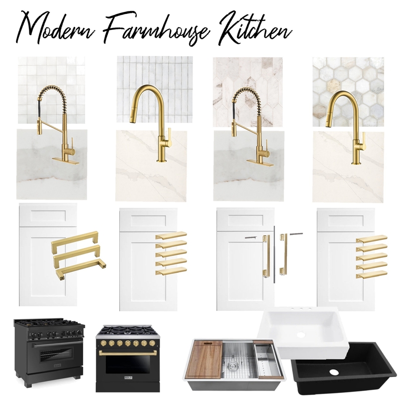 Modern Farmhouse White Kitchen Mood Board by Mary Helen Uplifting Designs on Style Sourcebook