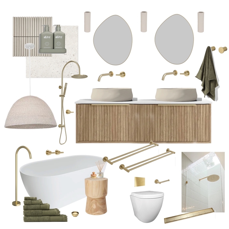 Bedroom to Bathroom Sample Board Mood Board by kirbyabley on Style Sourcebook