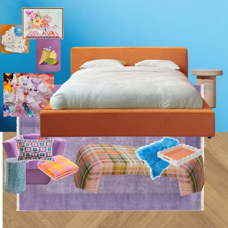 Bedroom - Azure, Tangerine & Violet Mood Board by dl2407 on Style Sourcebook
