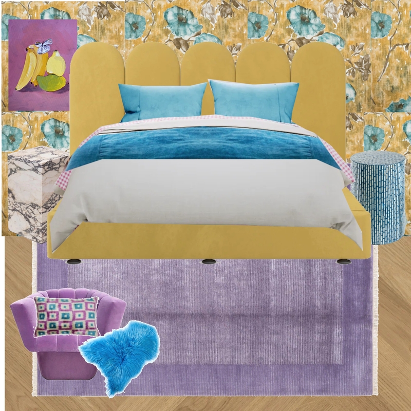 Bedroom - Azure, Butter & Violet Mood Board by dl2407 on Style Sourcebook