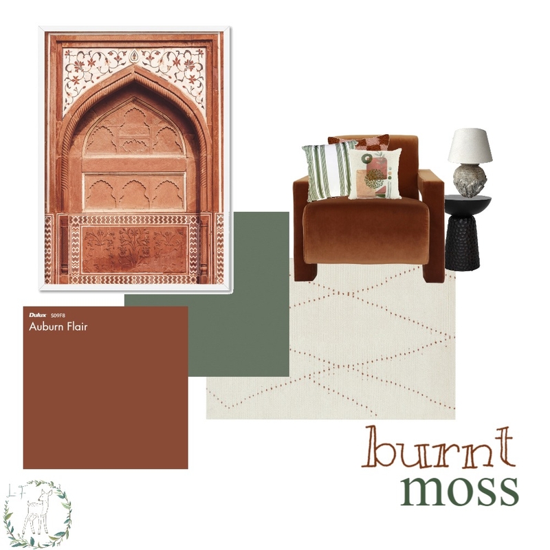 burnt moss Mood Board by Laurel and Fawne on Style Sourcebook