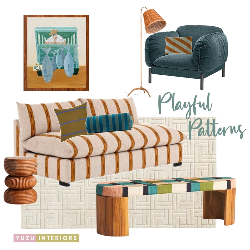 Playful Patterns Mood Board by Yuzu Interiors on Style Sourcebook