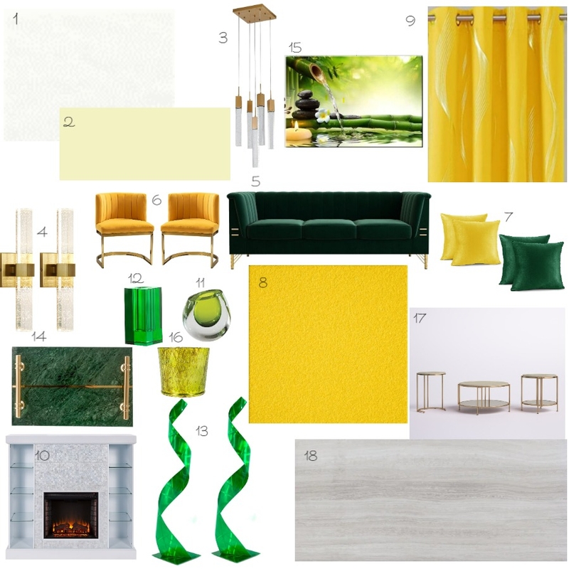Living Room Analogous Scheme Mood Board by Michela on Style Sourcebook