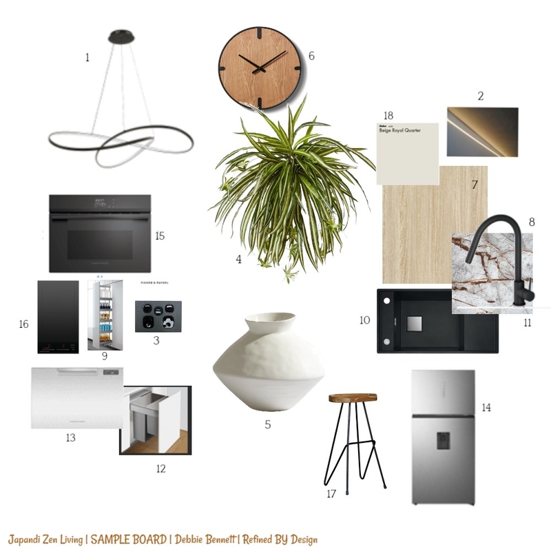 Kitchen Sample Board Japandi Scheme Module 10 Mood Board by Refined By Design Pty Ltd on Style Sourcebook