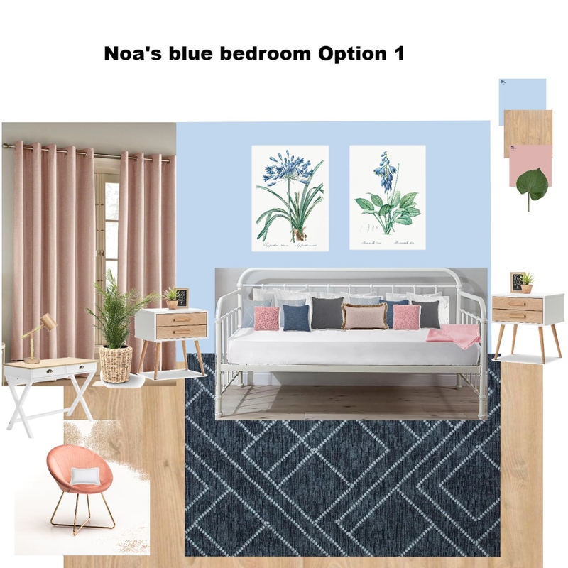 Noa's Blue Themed Bedroom Option 1 Mood Board by Asma Murekatete on Style Sourcebook