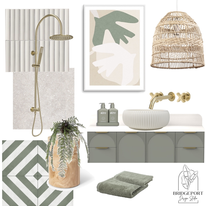 Shades of Green Bathroom Mood Board by Bridgeport Design Studio on Style Sourcebook