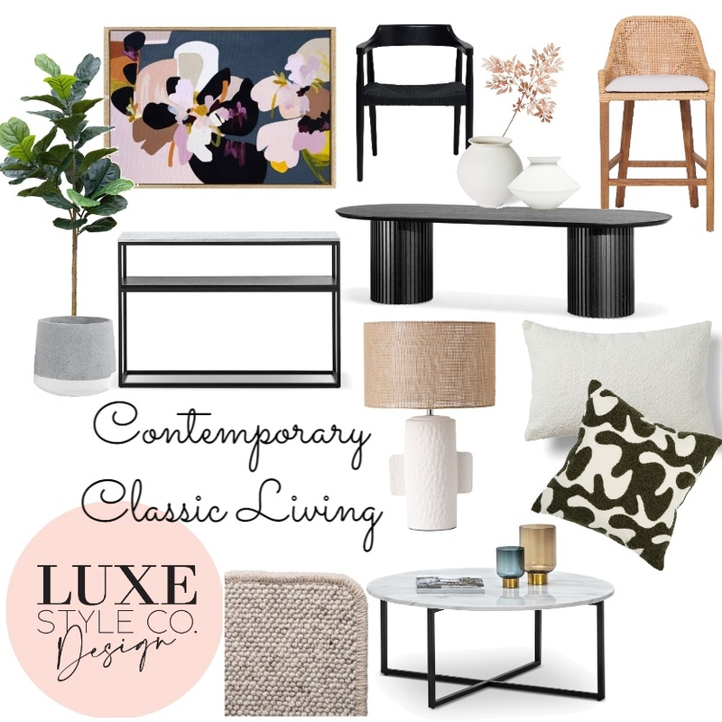 Contemporary Classic Living Mood Board by Luxe Style Co. on Style Sourcebook