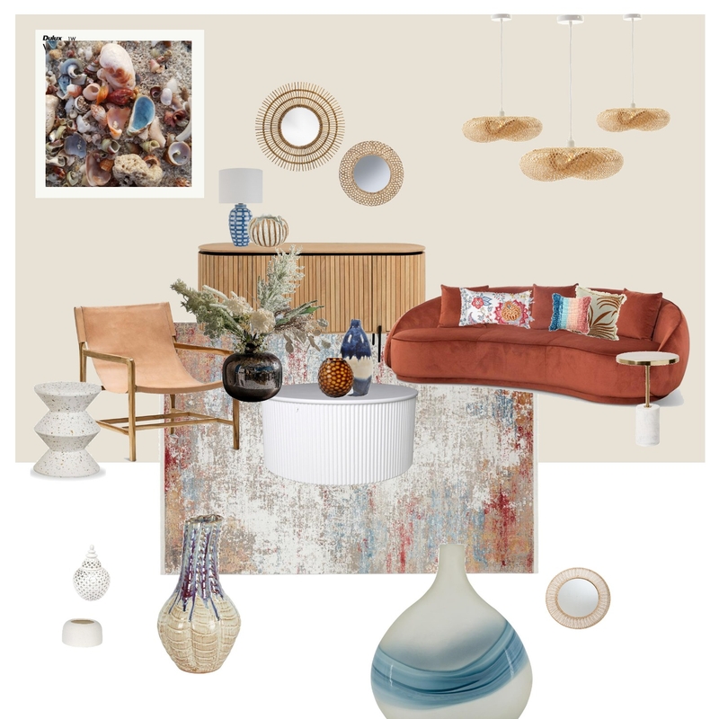 Orange & Blue Beach Inspiration Mood Board by martina.interior.designer on Style Sourcebook