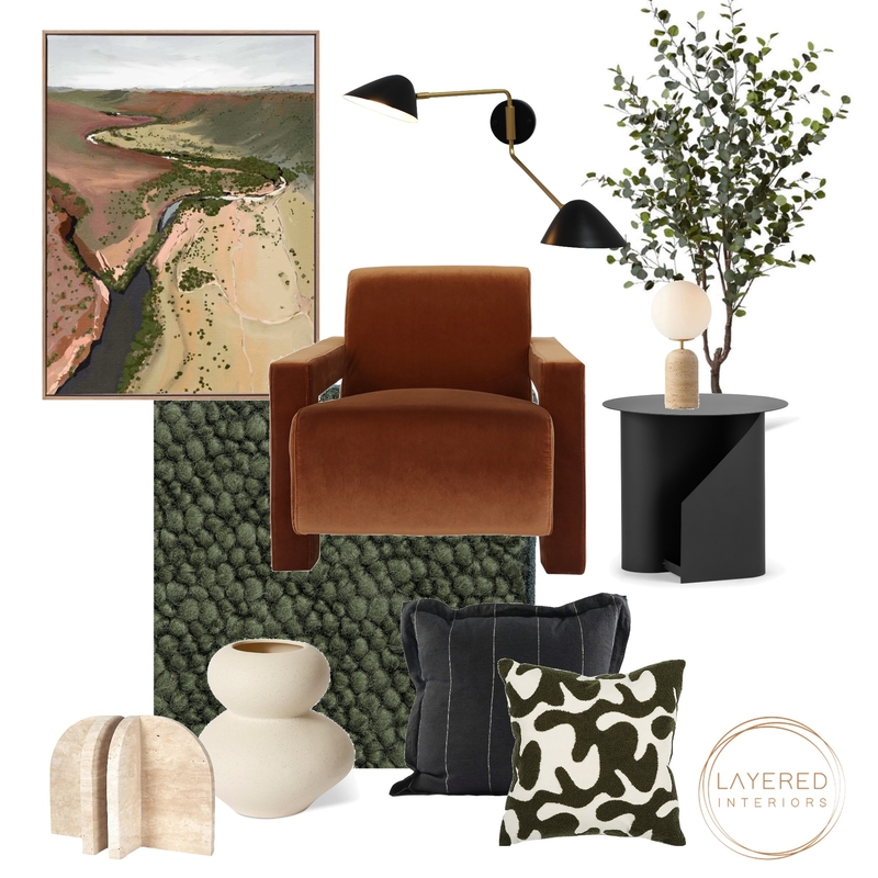 Earthy Living Mood Board by Layered Interiors on Style Sourcebook