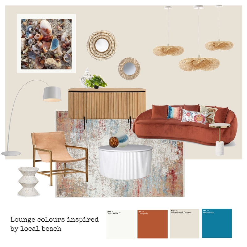 Orange & Blue Beach Inspiration Mood Board by martina.interior.designer on Style Sourcebook