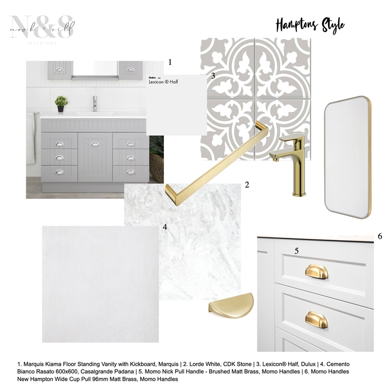 Hamptons Bathroom Mood Board by Nook & Sill Interiors on Style Sourcebook