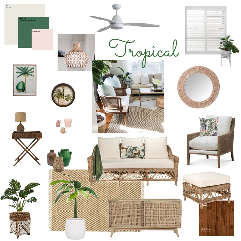 Tropical Mood Board by Bluebirdinteriordesigns on Style Sourcebook