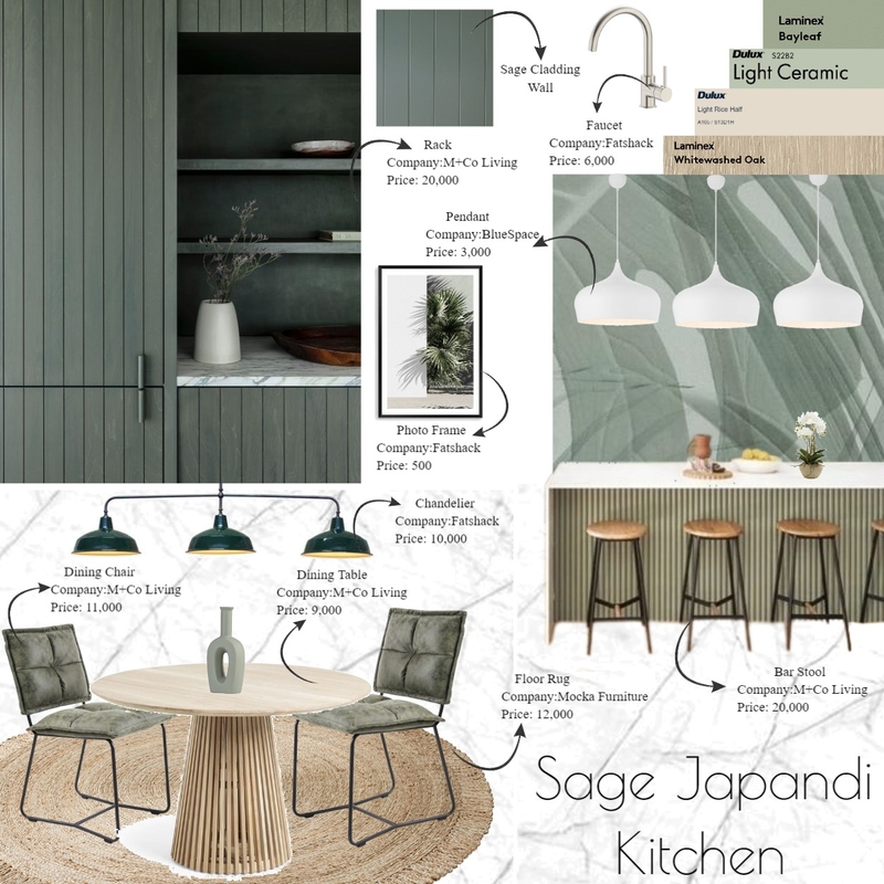 Japandi Sage Kitchen Hrk Mood Board by Hrkjayaraj on Style Sourcebook