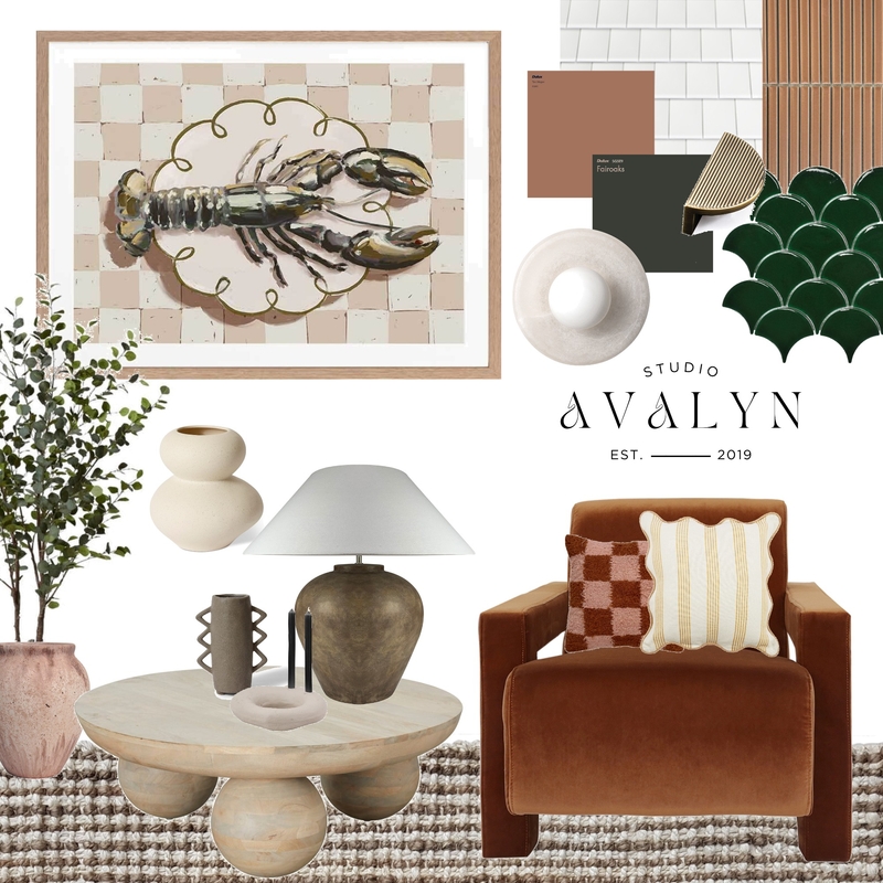 Complementary Warms | Living Room Mood Board by STUDIO AVALYN on Style Sourcebook
