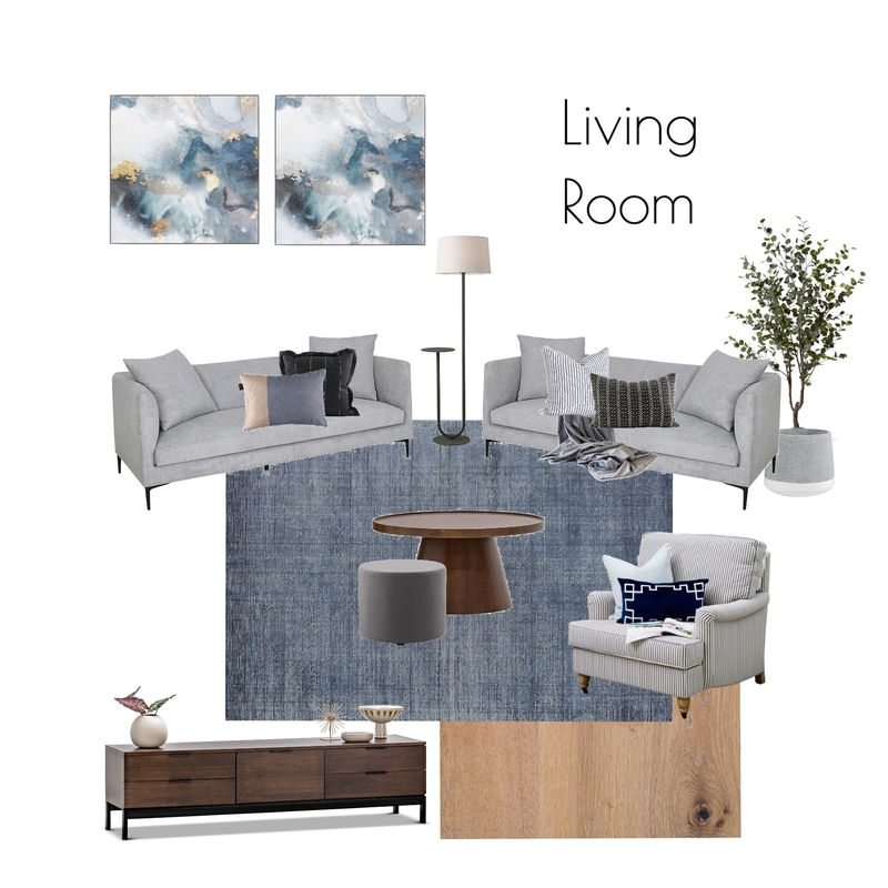Modern Hamptons Living Room Mood Board by Clare Elizabeth Design on Style Sourcebook