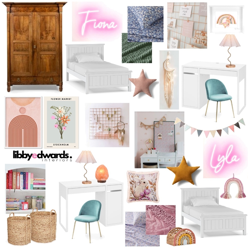 AJ Girls Shared Room F&L WIP Mood Board by Libby Edwards Interiors on Style Sourcebook