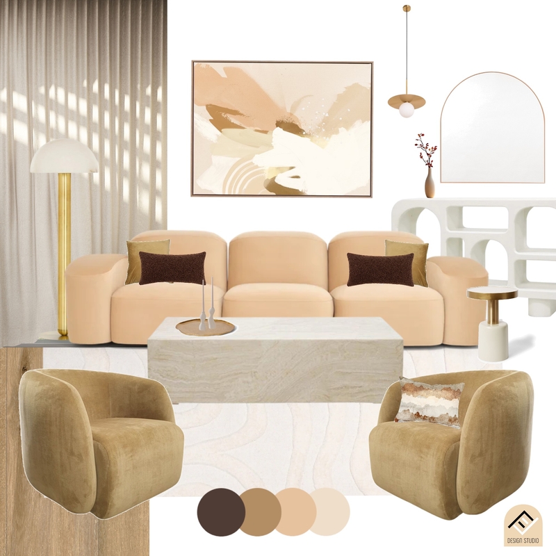 Contemporary Living Area Mood Board by Five Files Design Studio on Style Sourcebook