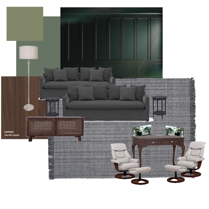 Green Moody Man Cave Mood Board by Lauryn Nelson on Style Sourcebook