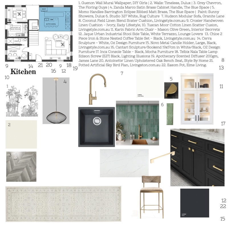 IDI Module 9 - Kitchen Mood Board by undefined on Style Sourcebook