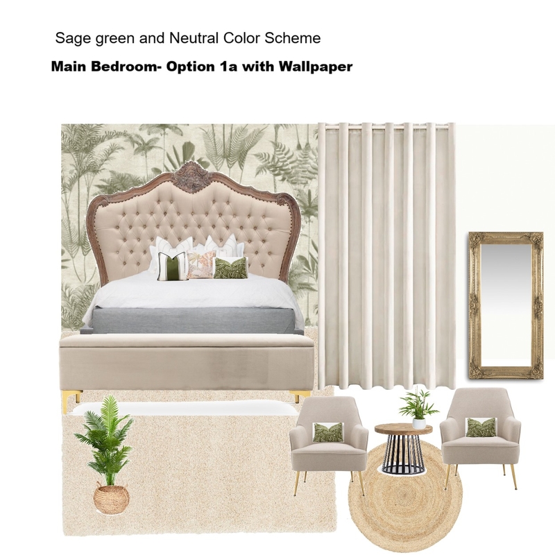 Master Bedroom option Wallpapered Walls.1a Mood Board by Asma Murekatete on Style Sourcebook