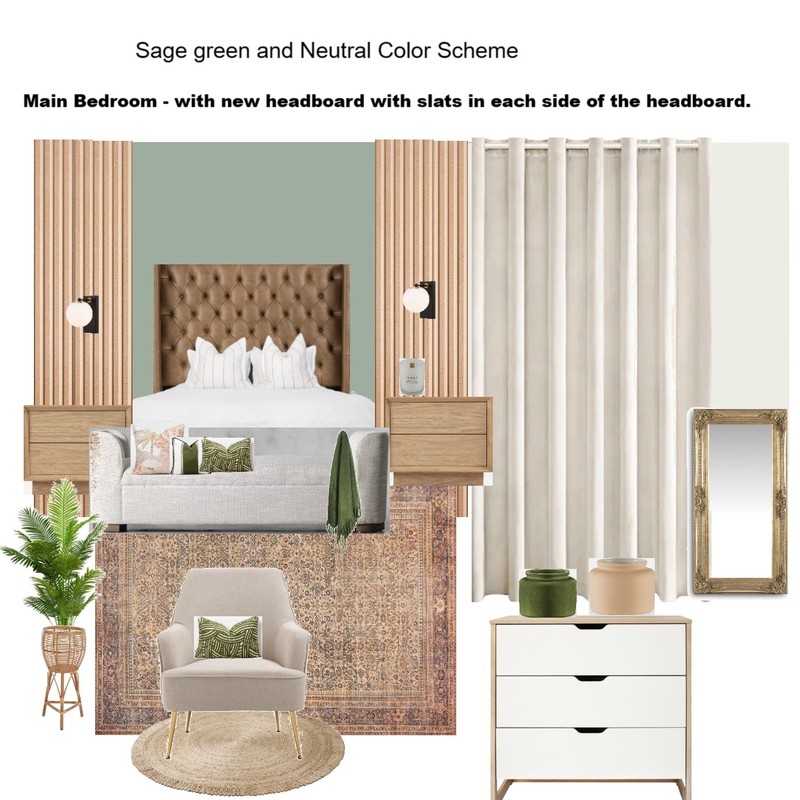 Master Bedroom option with Slats on each Side of the headboard Mood Board by Asma Murekatete on Style Sourcebook
