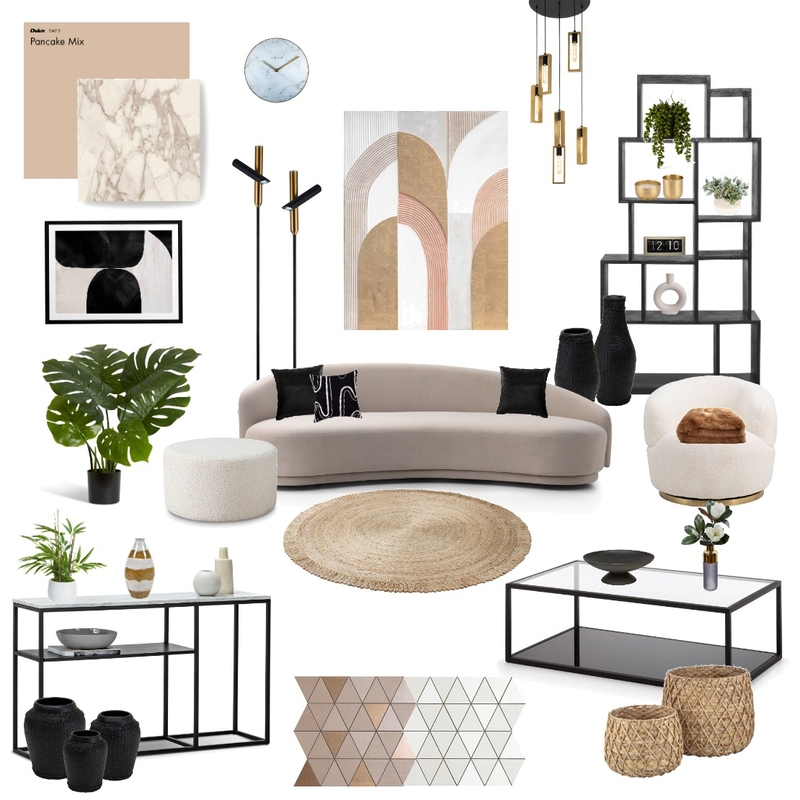 Rose Gold Living Room Mood Board by Hope W. on Style Sourcebook