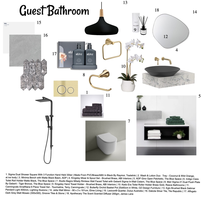 Guest Bathroom Mood Board by Hundz_interiors on Style Sourcebook