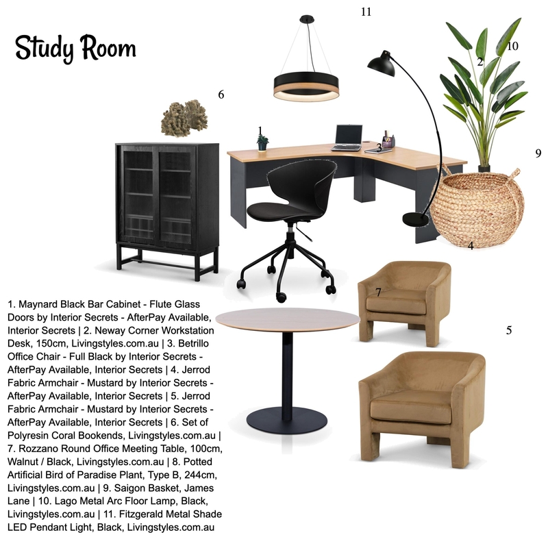 Study Mood Board by Hundz_interiors on Style Sourcebook