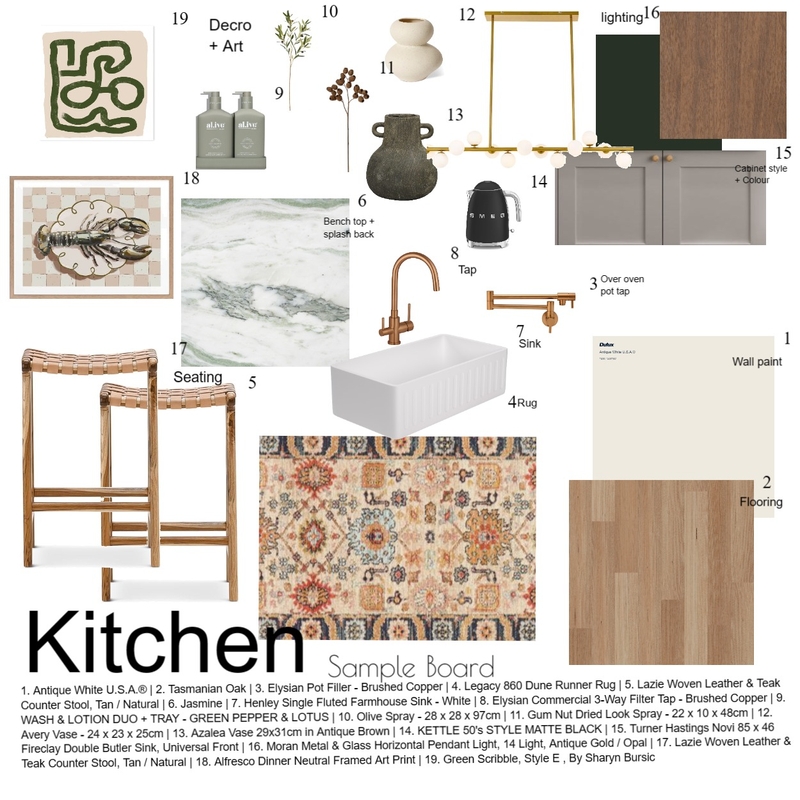 Kitchen Sample board Mood Board by elizabethrhsteel on Style Sourcebook