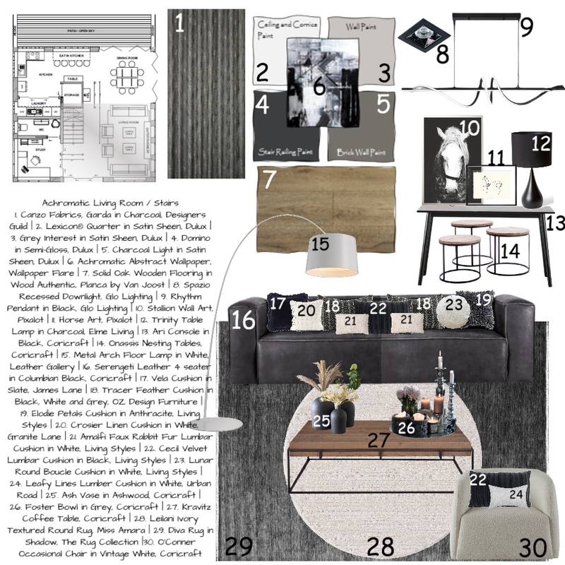 Module 9 - Living Room Mood Board by MP Farquhar on Style Sourcebook